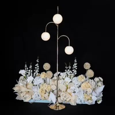 Modern Elegant Wedding Lights New 3-Head White Bubble LED Road Lead Light Party Walkway Decoration AC Power Made Acrylic Metal