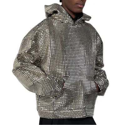 Personality Custom Design Heavyweight Oversized Streetwear Stud Hoodie for Men
