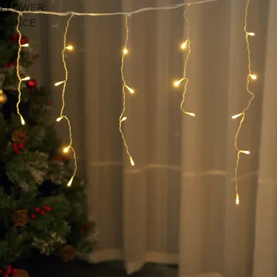 Outdoor Waterproof Led Droop 0.3-0.6m Curtain Christmas Icicle String Light Party Garden Stage Outdoor Decorative Fairy Light