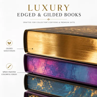 Luxury Custom Gilded Edge Gold Foil Art Book Printing Service on Premium Paper with Hard Cover and Digital Printing