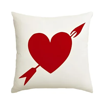 Factory Wholesale Digital Print Logo Love Linen Cotton Latest Design Decorative Custom Throw Pillow Cover with Logo