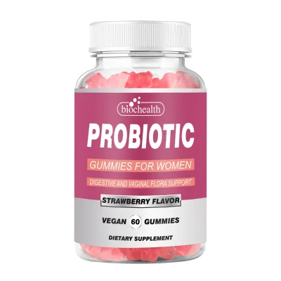 Biochealth Vegan Gummies Probiotics for Women - 6 Diverse Strains W/ Cranberry, PH Balance, Digestive & Feminine Health Support