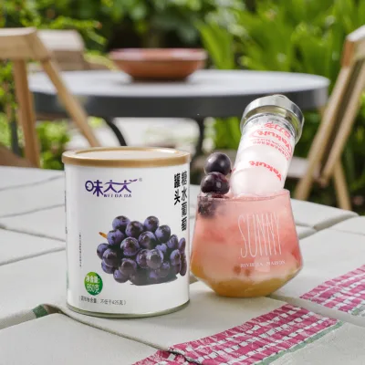 OEM Sweet Grape Canned Fruits in Syrup Bulk Delicious Fruit Snacks and Dessert Ingredients for Bakery Recipes