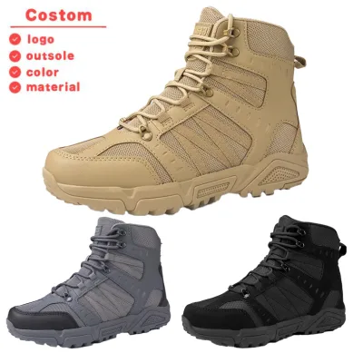 Customized Suede Desert Boots with Round Toe Winter Genuine Leather Lined Hiking Shoes Anti-Slip Feature Autumn PU Insole