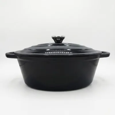 Oval Enameled Cast Iron Braising Pot Gradient  Enamel Cookware LFGB FDA Certified Oven Safe for Bread Baking Stewing