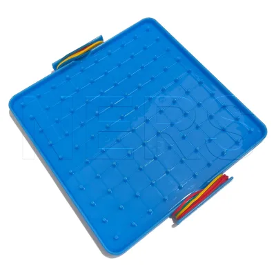 NERS Mathematical School Equipment 16cm X 16cm Plastic Geoboard with Rubber Band