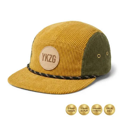 Hot Selling Custom Patch Logo Corduroy Winter Warm Sports Casual Performance Outdoor Caps Flat Brim Vintage Unisex 5-Panel