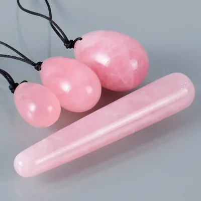 2026 Wholesale Natural Pink Rose Quartz Crystal Yoni Egg for Kegel Exercise Folk Crafts