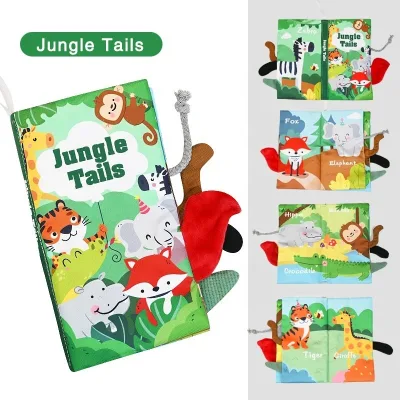 New Cloth Book Baby Fruit Vegetable Dinosaur Animal Multi Theme Early Education Book with BB Whistle Baby Enlightenment Toy Book