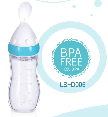Food Grade Silicone & PP Animal Pattern BPA Free 0-12 Months Travel Baby Food Feeder Squeeze Feeding Bottle