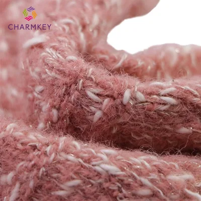 Slub Brushed Alpaca Yarn, Wool & Glitter Blended Elastic Knitting Yarn, Cone Yarn Wholesale for Autumn & Winter