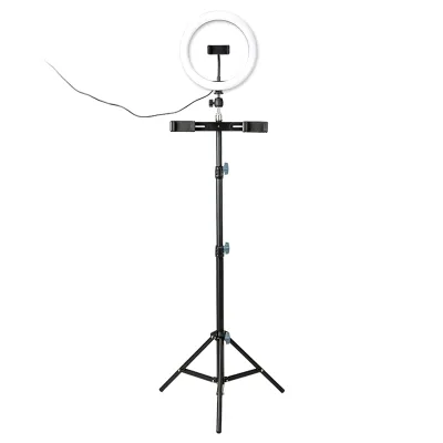 JJC ZB5 LED Ring Light Kit with Ball Head Phone Holder and Wireless Remote Control for Live Streaming