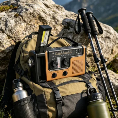 Power Generator Radio Full-band Flashlight Outdoor Emergency Rechargeable Portable FM 1501-2000mAh 0-5W Plastic