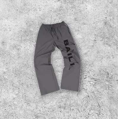 Custom Men's 100% Cotton Sweatpants Custom Logo Mid-Waist Training Pants Elastic Knitted Casual Straight Distressed Printing