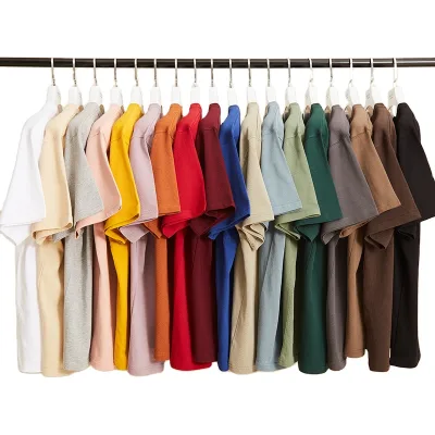 Unisex Oversized Solid Casual Cotton T-Shirt Sports Fitness Heavyweight Silk Screen Printing Loose Men Women T Shirts