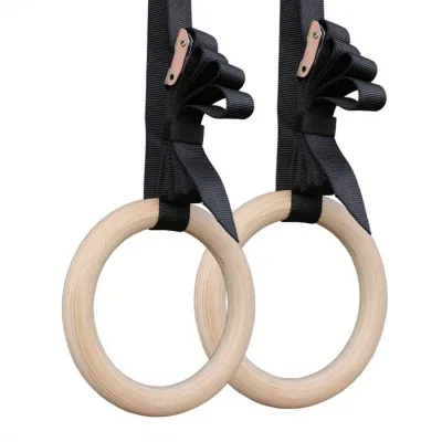 Fitness Commercial Gym Accessories Gymnastic Ring with Adjustable Buckle and Long Belt Anti-slip Training Ring