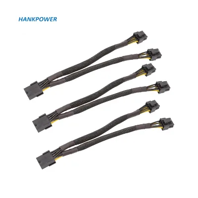 GPU PCI Express 8 Pin Female to Dual 8Pin (6+2)Pin Male Splitter Cable 20cm 18AWG With Sleeve Adapter Cable