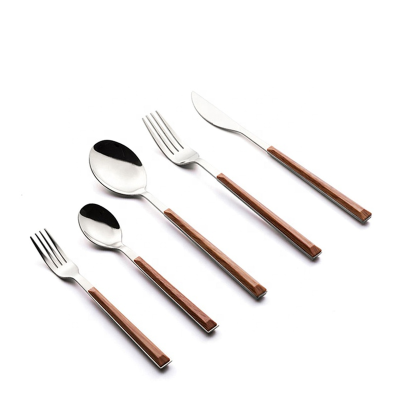 Stainless Steel Cutlery Portable Western Cutlery With Artificial Wood Handle Japan Style Knife Fork Spoon