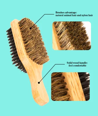 Hot Selling TIANBA WB 504 Double-Sided Detangling Beard Brush with Natural Boar Bristles and Wood Handle for Men