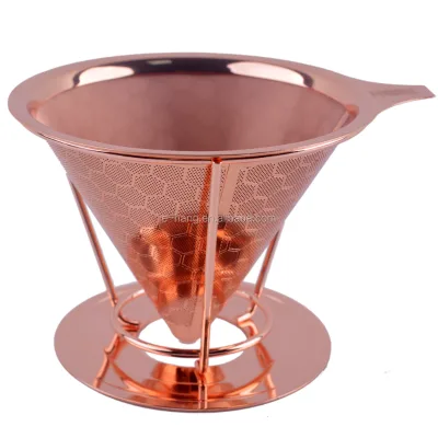 2026 Copper Cone Coffee Dripper with Stand, Honey Coffee Dripper