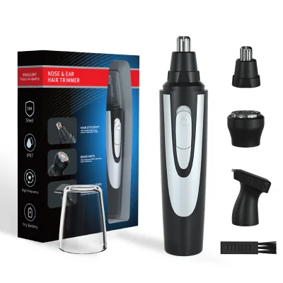 Hot Sale 3 in 1 Professional IPX6 Fully Waterproof Electric Facial Razor Ear and Nose Hair Trimmer for Men