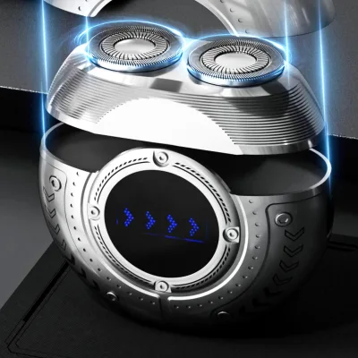 Wholesale C5 Portable Spherical Men Shaver IPX7 Full Body Washable Zinc Alloy Digital Power Display USB Travel Beard Trimmer