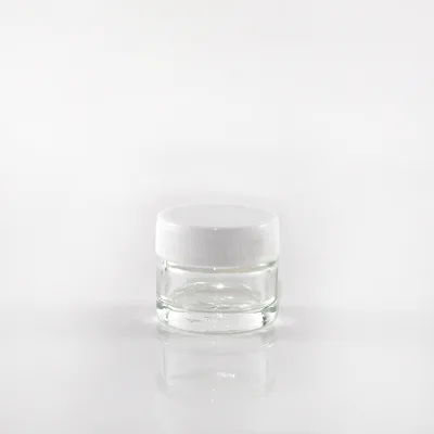 Wholesale High Quality 5g Round Clear Glass Cosmetic Jars with Inner Liners and Cap for Eye Face Cream Skincare Packaging