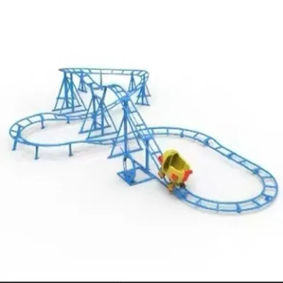 Children's Indoor Steel Roller Coaster Train Option for Backyard Playground & Amusement Park Human-Powered Mini Outdoor Fun