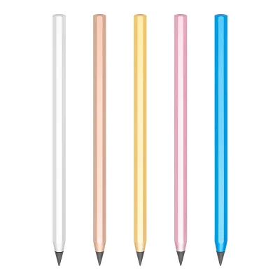 Timeless Magic Pencils in Classic Colors Ink-free Metal Pen Drawing Straight Pencil Octagon Sketch Metal Pencil
