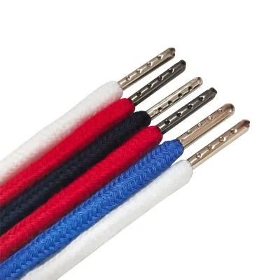 Manufacturer's In-stock 6mm Colored Cotton Rope Hat Strap Hoodie Drawstrings Sports Pants Cords Waistband Metal