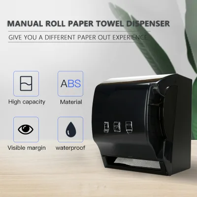 Premium ABS Square Wall Mount & Self-adhesive Modern Manual Paper Towel Dispenser Handle Roll (OEM/ODM) for Office Home Use