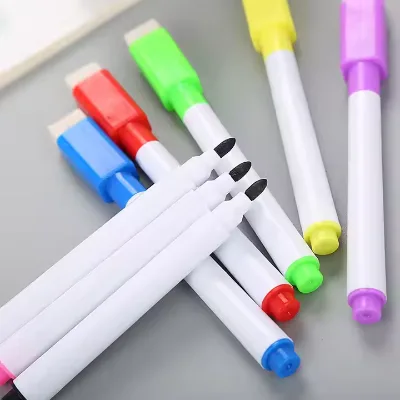 Hot Sale Assorted Bright Colors Magnetic Double Ended Whiteboard Markers Erasable Pen with Eraser