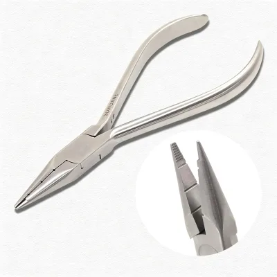 Orthodontic Instruments Silver Dental Fine-Wire Bending Pliers Grooved Fine-Tipped Forceps Light Wire Pliers