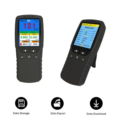 Support Data Storage Download Export Handheld Indoor Air Quality Monitor Detector PM2.5 Dust Measurement Temperature Range