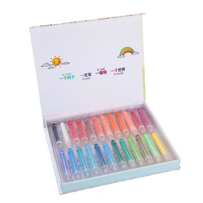 24 Colors Hot Sale Environmental Protection Chalks School Color Chalk Holder Watersoluble Dustless Chalks