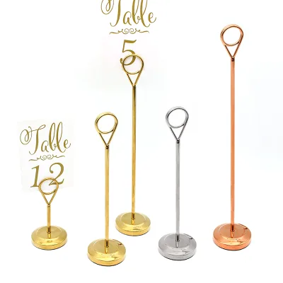Gold Elegant Modern High Quality Stainless Steel Wedding Place Card Holder Table Number Menu Stand OEM Brand Restaurant Hotel