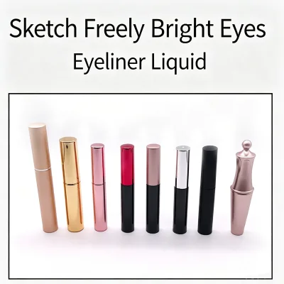 Private Label Magnetic Liquid Eyeliner Black Fast-Drying Long-Lasting Waterproof Eyeliner Pen Water Activated Eyeliner Palette
