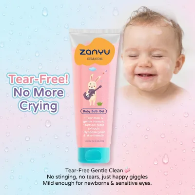 Wholesale Sulfate-Free Baby Shower Gel Moisturizing Aloe Vera Plant-Based Infant Wash Gel Manufacturer