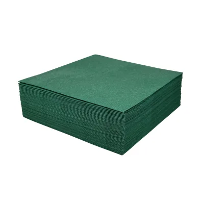 Customizable Logo Green 2-Ply Folded Dust-Free Paper Napkin Colored Restaurant Place Mat Mouth Cloth for Weddings Festivals Bag