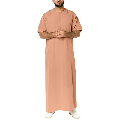 High Quality Traditional Men's Robe Moroccan Haramain Style Arab Muslim Clothing Accessory