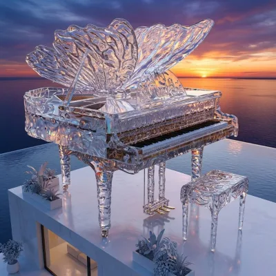 Professional Modern Crystal Acoustic Piano 88-Key Lightweight Eco-Friendly OEM Customization Support Concert Hall