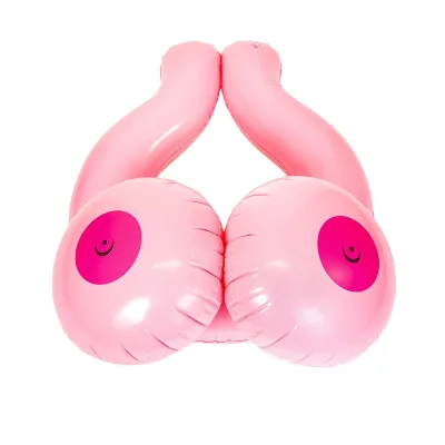 Heavy Duty Vinyl Inflatable Swimming Split Tube Durable Plastic Blow up Breast Shaped Pool Float Water Toys