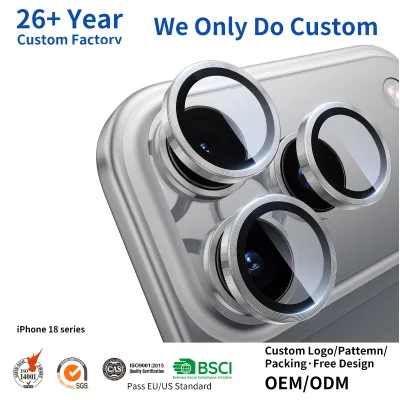 Custom High Quality Camera Lens Protector for iPhone 18 Private Label Hot Sell AR High Aluminum Glass Lens Protector Ultra Clear