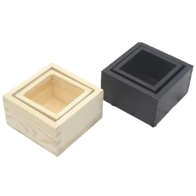 Professional Eco-Friendly Solid Wood Lidless Pine Box Personalized Small Square Unfinished Wooden Desktop Storage Box