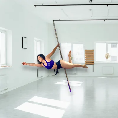 High Quality Chrome Plated Flying Pole Dance, Made for Gyms and Aerial Performances