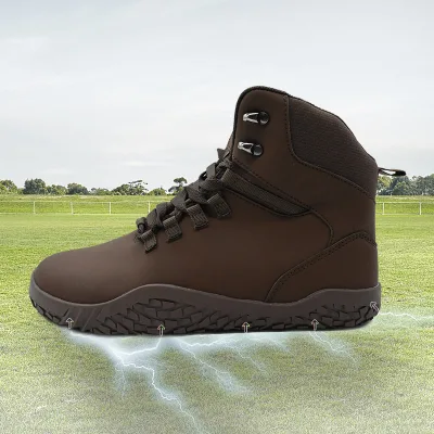 Vegan Flexible Waterproof Grounded Winter Boots Zero Drop Conductive Sole Snowing Earthing Footwear for Barefoot Boots