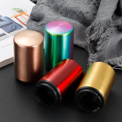 Custom Logo Creative Press Bar KTV Home Hotel Stainless Steel Automatic Push Down Bottle Opener  Beer Bottle Opener