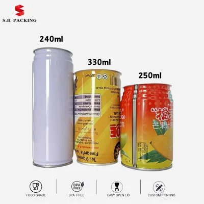 Customizable High-quality 250ml, 330ml, and 500ml Tinplate Cans Suitable for Milk Tea, Milk, Juice, Coffee Beverages, and More