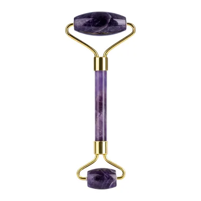 Facial Massage Beauty Tool Natural Jadeite Stone Amethyst Quartz Jade Roller ForAnti Aging