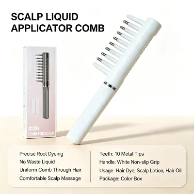 Hair Scalp Essential Oil Applicator Comb; Portable Liquid Hair Root Serum Dispensing Comb; Reusable Scalp Massage Hair Care Comb